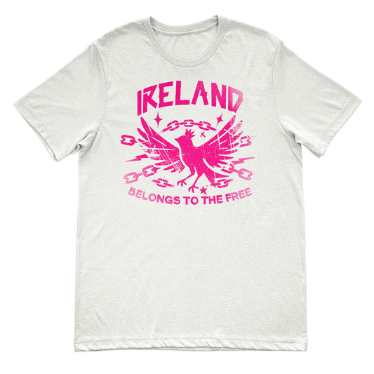 Eirin Apparel Women's T-Shirt Pink on White / S Women's Ireland Belongs To The Free White T-Shirt