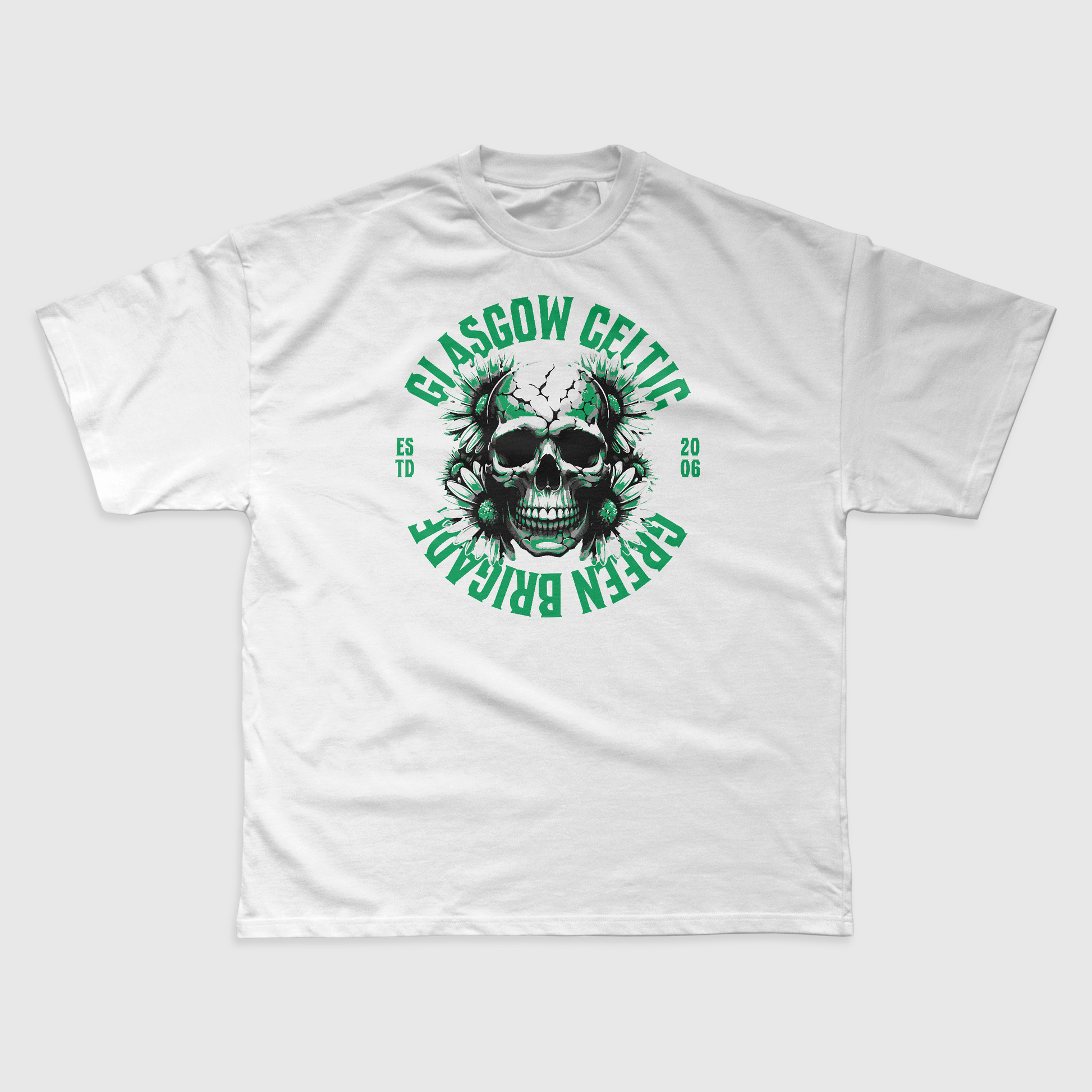 Eirin Apparel Women's T-Shirt White / S Women's Celtic Green Brigade Skull T-Shirt