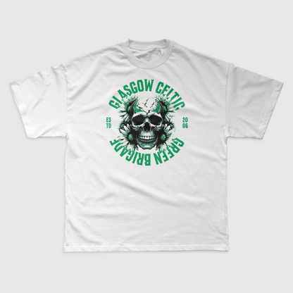 Eirin Apparel Women's T-Shirt White / S Women's Celtic Green Brigade Skull T-Shirt