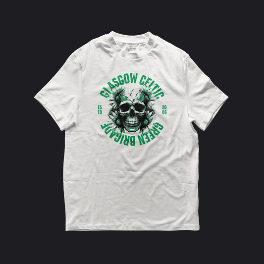 Eirin Apparel Women's T-Shirt White / S Women's Celtic Green Brigade Skull T-Shirt