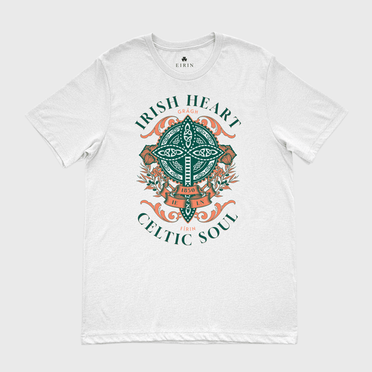 Eirin Apparel Women's T-Shirt White / S Women's Irish Heart, Celtic Soul Relaxed Fit T-Shirt