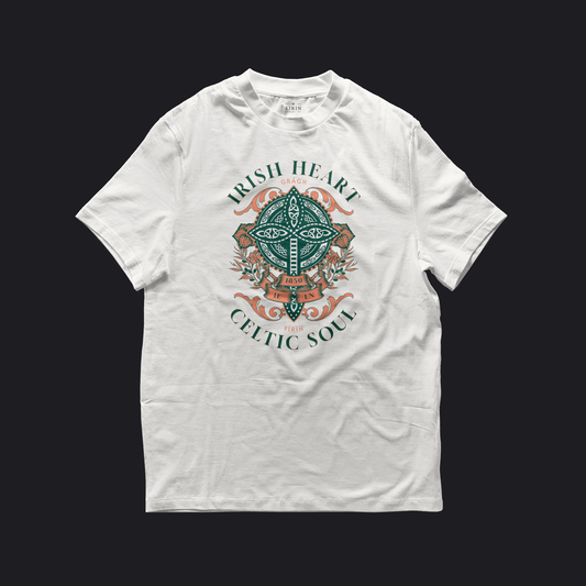 Eirin Apparel Women's T-Shirt White / S Women's Irish Heart, Celtic Soul Relaxed Fit T-Shirt