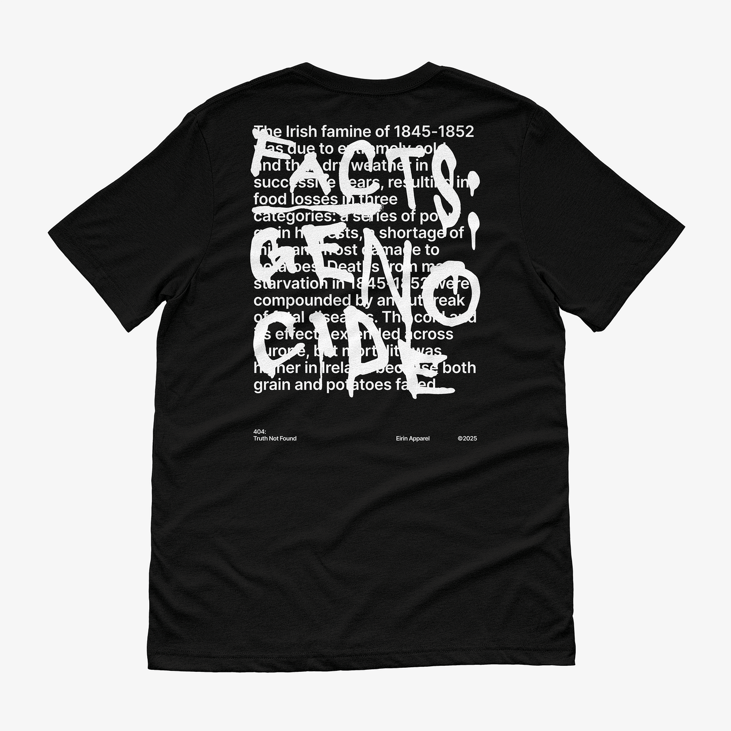 Eirin Apparel Women's T-Shirt Women’s '404: Truth Not Found' T-Shirt – Irish Genocide Not Famine Awareness