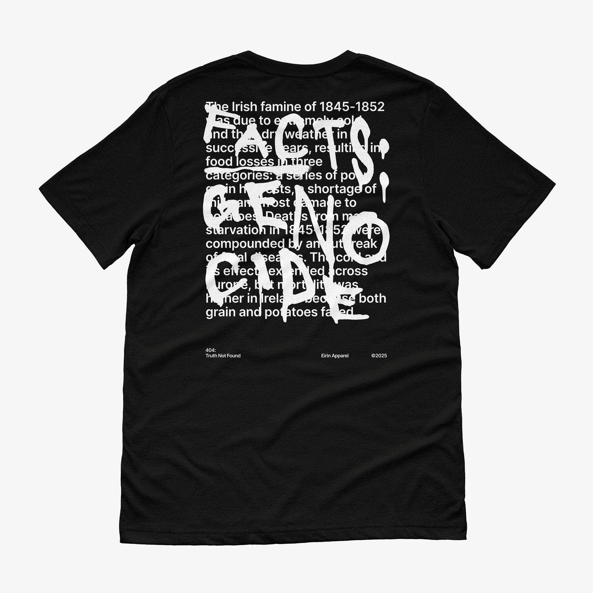 Eirin Apparel Women's T-Shirt Women’s '404: Truth Not Found' T-Shirt – Irish Genocide Not Famine Awareness