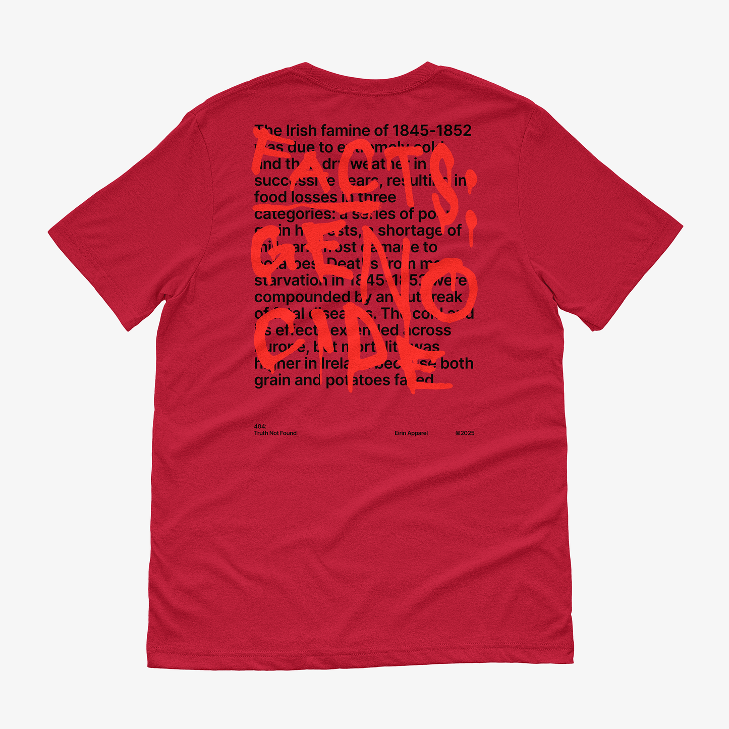 Eirin Apparel Women's T-Shirt Women’s '404: Truth Not Found' T-Shirt – Irish Genocide Not Famine Awareness