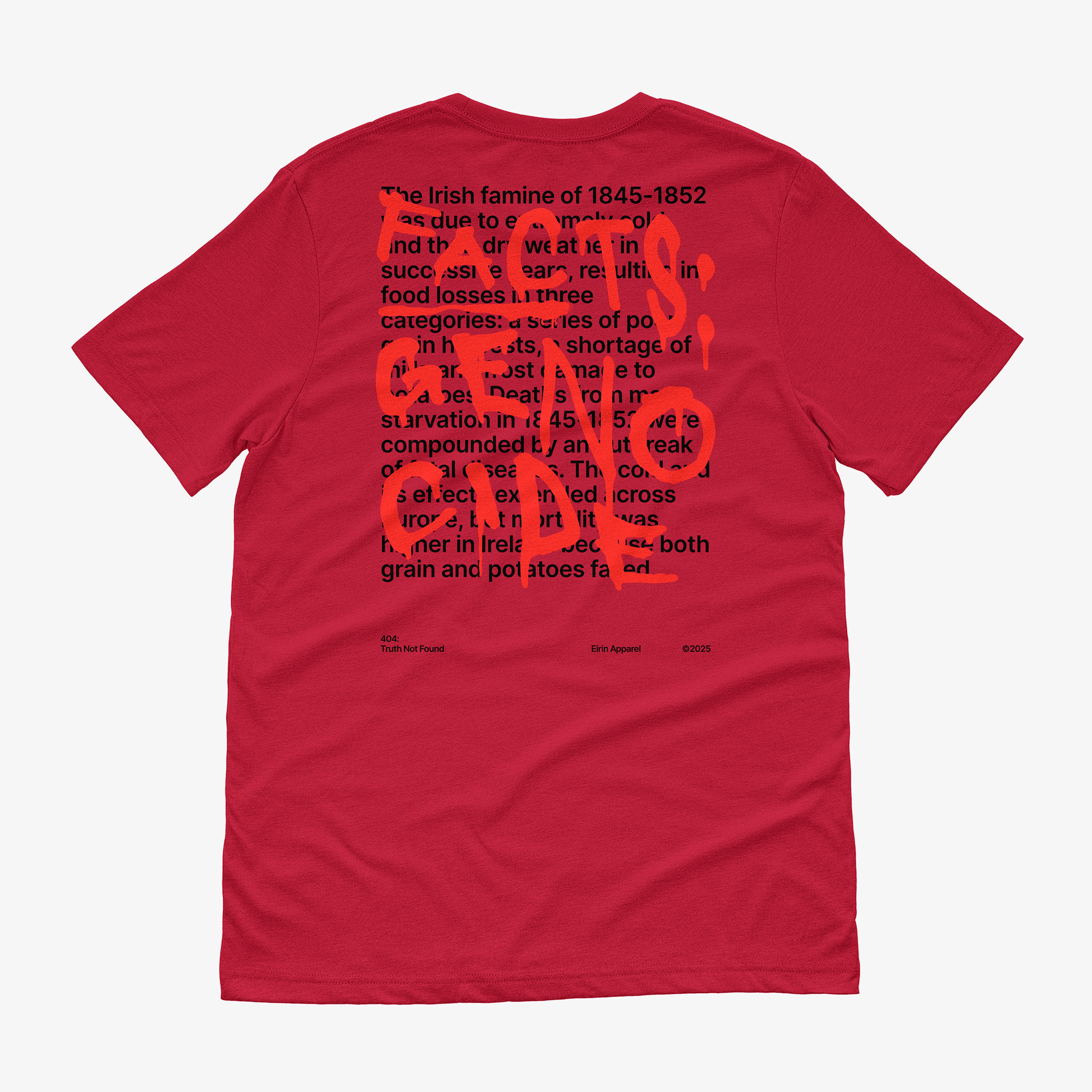 Eirin Apparel Women's T-Shirt Women’s '404: Truth Not Found' T-Shirt – Irish Genocide Not Famine Awareness