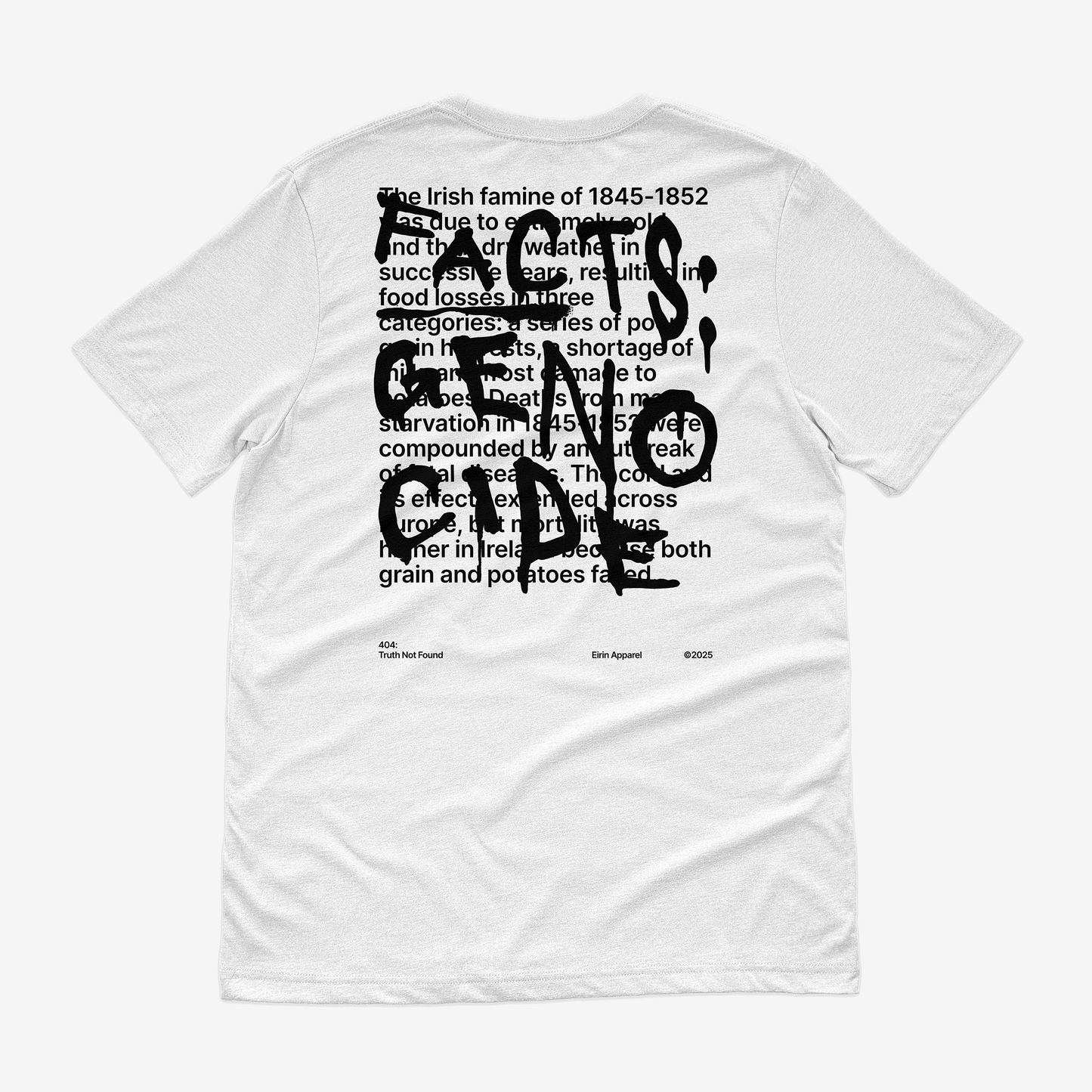 Eirin Apparel Women's T-Shirt Women’s '404: Truth Not Found' T-Shirt – Irish Genocide Not Famine Awareness