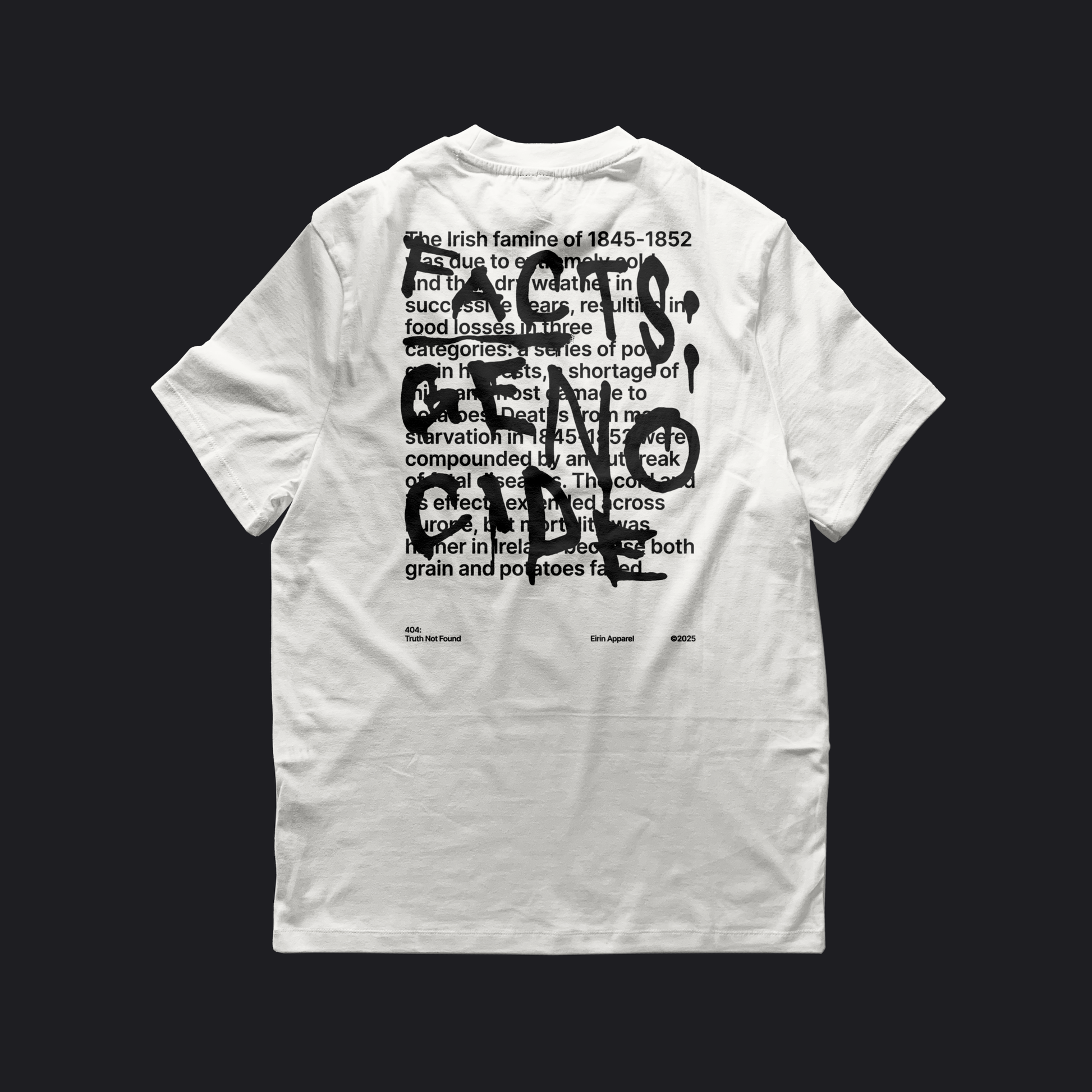 Eirin Apparel Women's T-Shirt Women’s '404: Truth Not Found' T-Shirt – Irish Genocide Not Famine Awareness