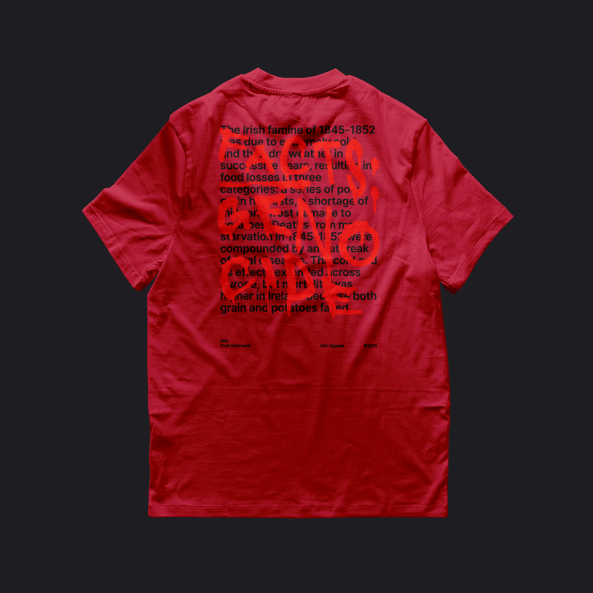 Eirin Apparel Women's T-Shirt Women’s '404: Truth Not Found' T-Shirt – Irish Genocide Not Famine Awareness