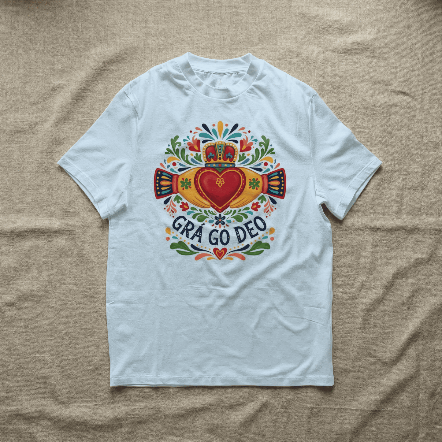 Eirin Apparel Women's T-Shirt Women's Boho Claddagh 'Grá go Deo / Forever Love' Gaelic T-Shirt
