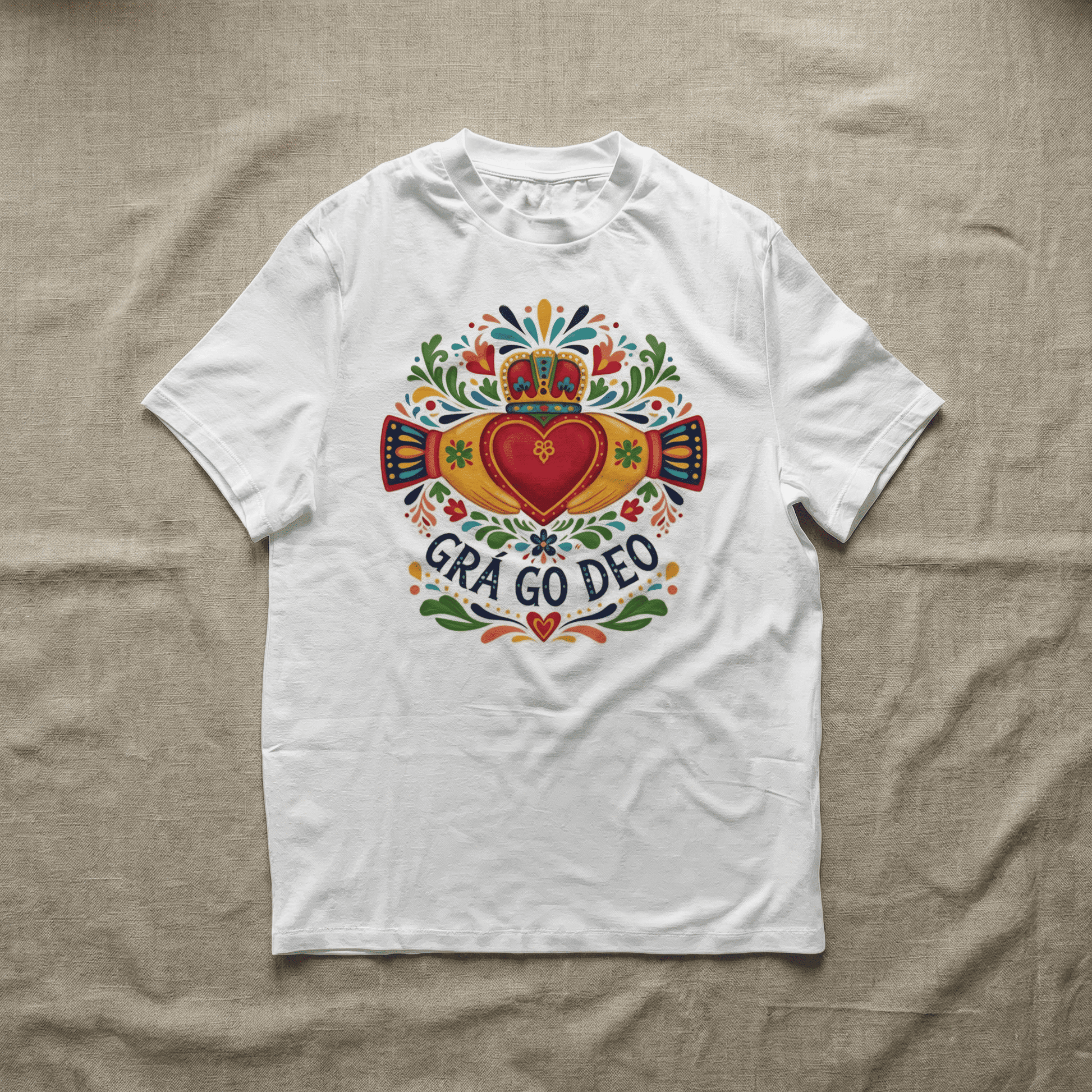 Eirin Apparel Women's T-Shirt Women's Boho Claddagh 'Grá go Deo / Forever Love' Gaelic T-Shirt