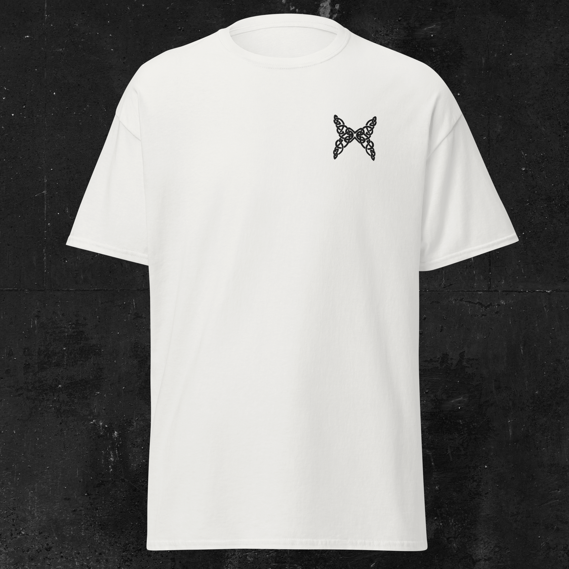 Eirin Apparel Women's T-Shirt Women's Celtic Butterfly (Back Print) Embroidered White T-Shirt