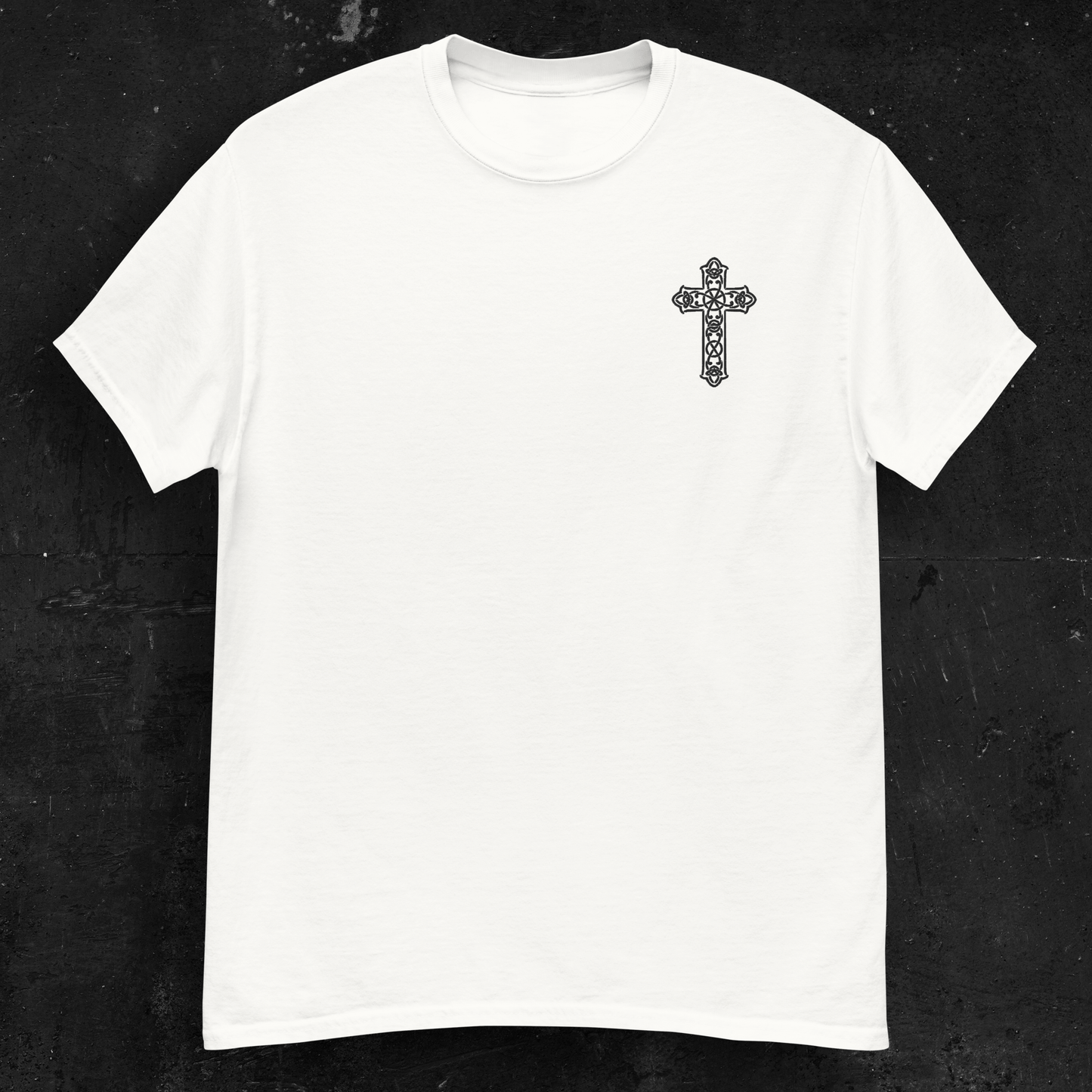 Eirin Apparel Women's T-Shirt Women's Celtic Cross Embroidered White T-Shirt