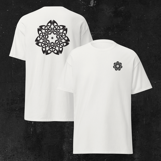 Eirin Apparel Women's T-Shirt Women's Celtic Mandala (Back Print) Embroidered White T-Shirt