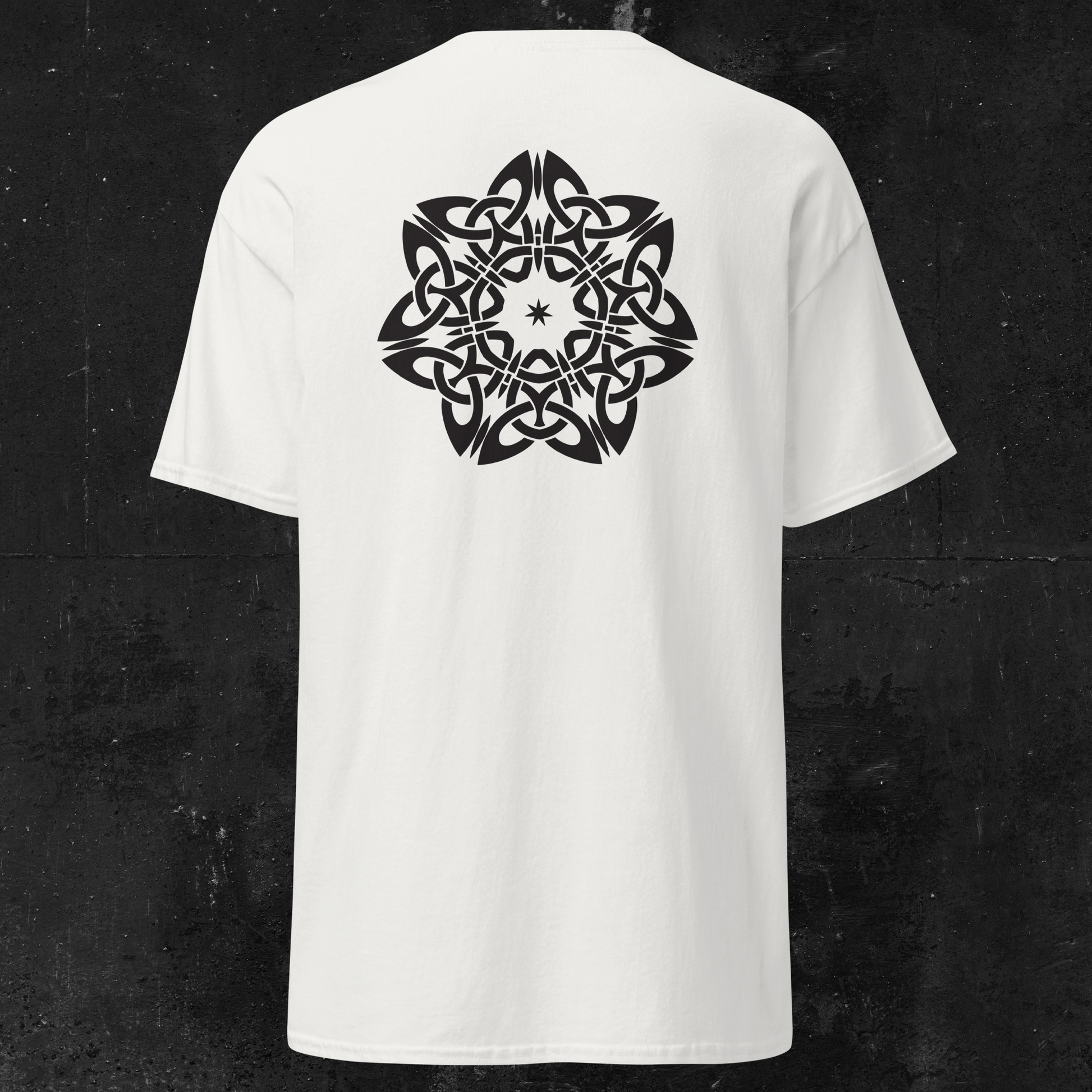 Eirin Apparel Women's T-Shirt Women's Celtic Mandala (Back Print) Embroidered White T-Shirt