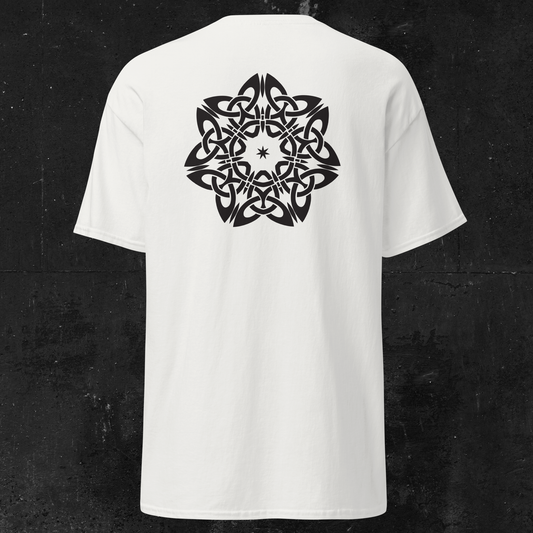 Eirin Apparel Women's T-Shirt Women's Celtic Mandala (Back Print) Embroidered White T-Shirt