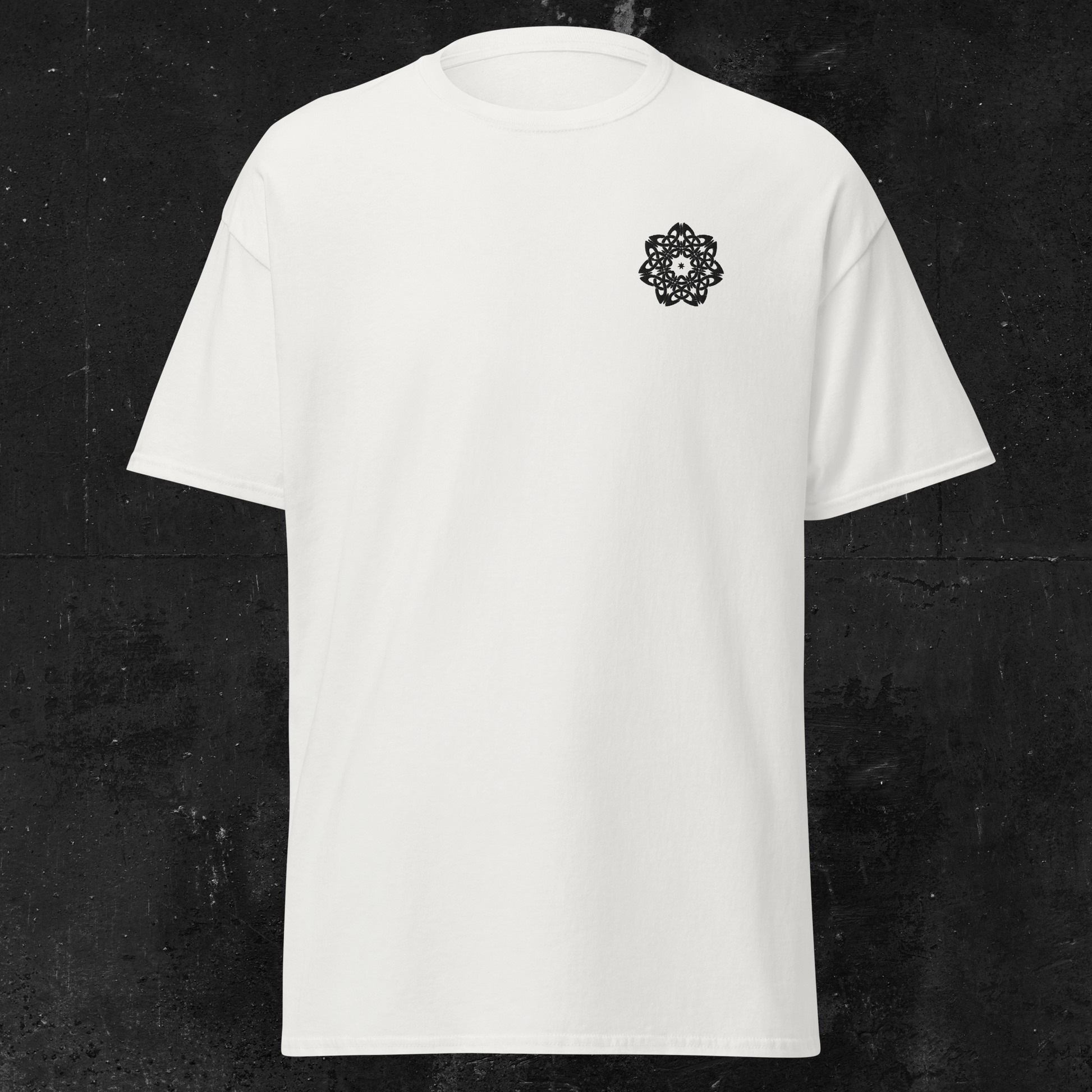 Eirin Apparel Women's T-Shirt Women's Celtic Mandala (Back Print) Embroidered White T-Shirt