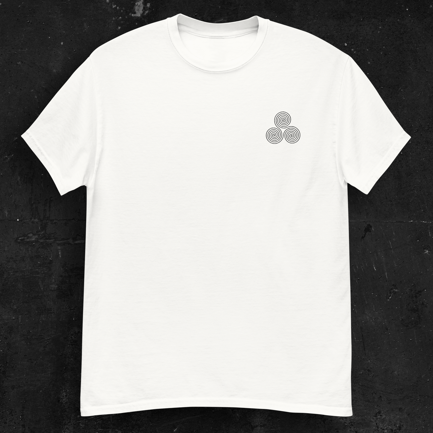 Eirin Apparel Women's T-Shirt Women's Celtic Triskelion Embroidered White T-Shirt