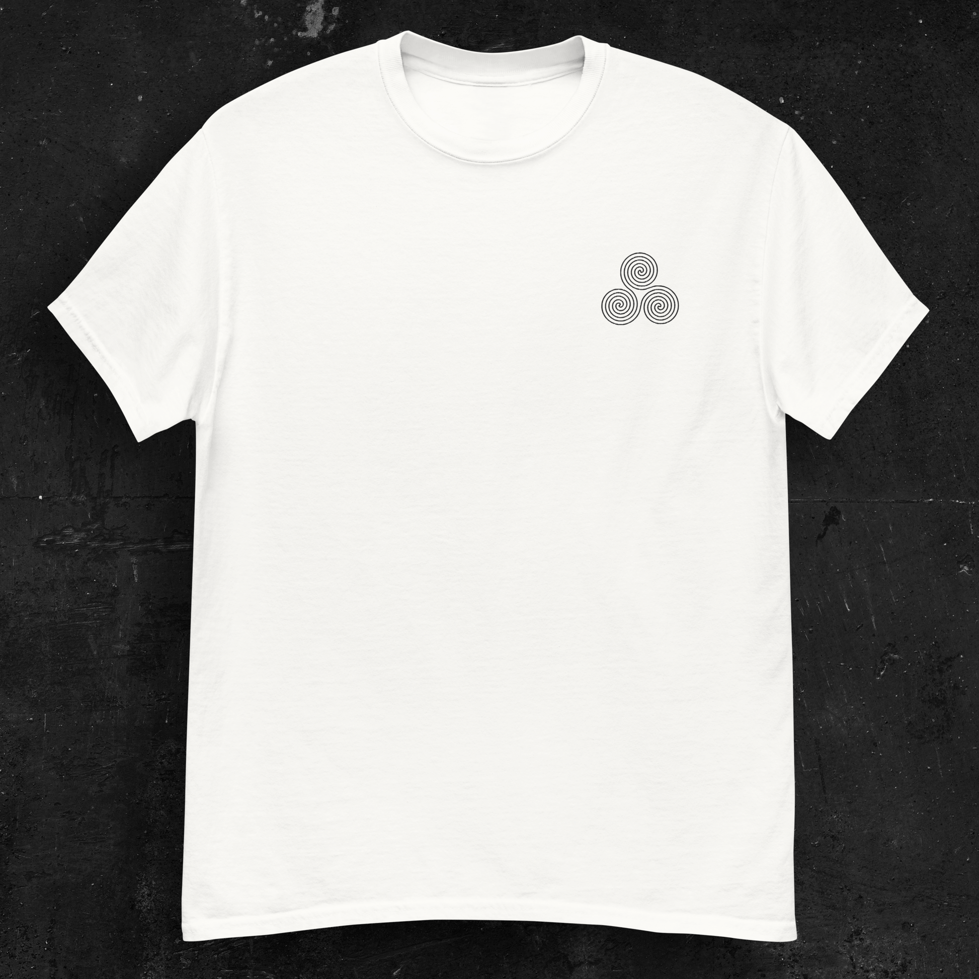 Eirin Apparel Women's T-Shirt Women's Celtic Triskelion Embroidered White T-Shirt