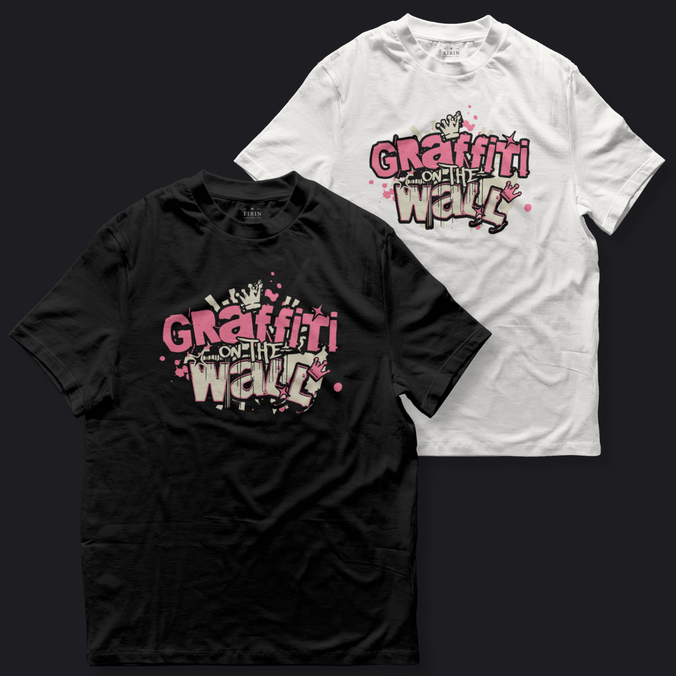 Eirin Apparel Women's T-Shirt Women's Graffiti On The Wall Neon Pink Celtic T-Shirt