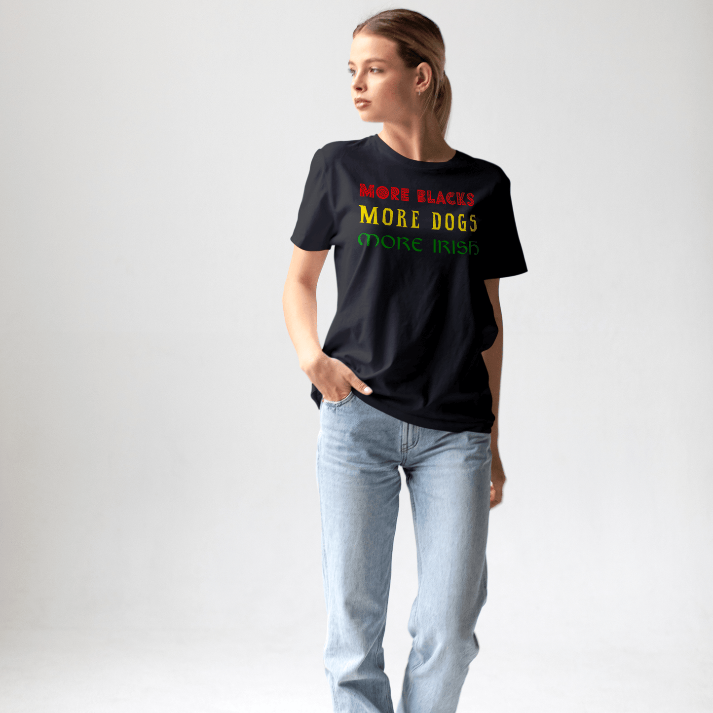 Eirin Apparel Women's T-Shirt Women's 'More Blacks, More Dogs, More Irish' T-Shirt