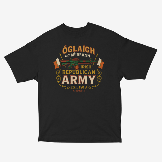 Eirin Apparel Women's T-Shirt Women's Óglaigh na hÉireann Est. 1919 Oversized Black T-Shirt