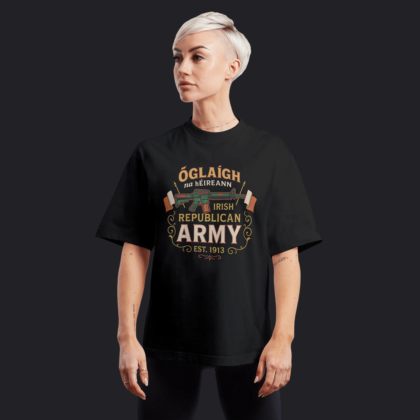 Eirin Apparel Women's T-Shirt Women's 'Óglaigh na hÉireann Est. 1919' Oversized T-Shirt