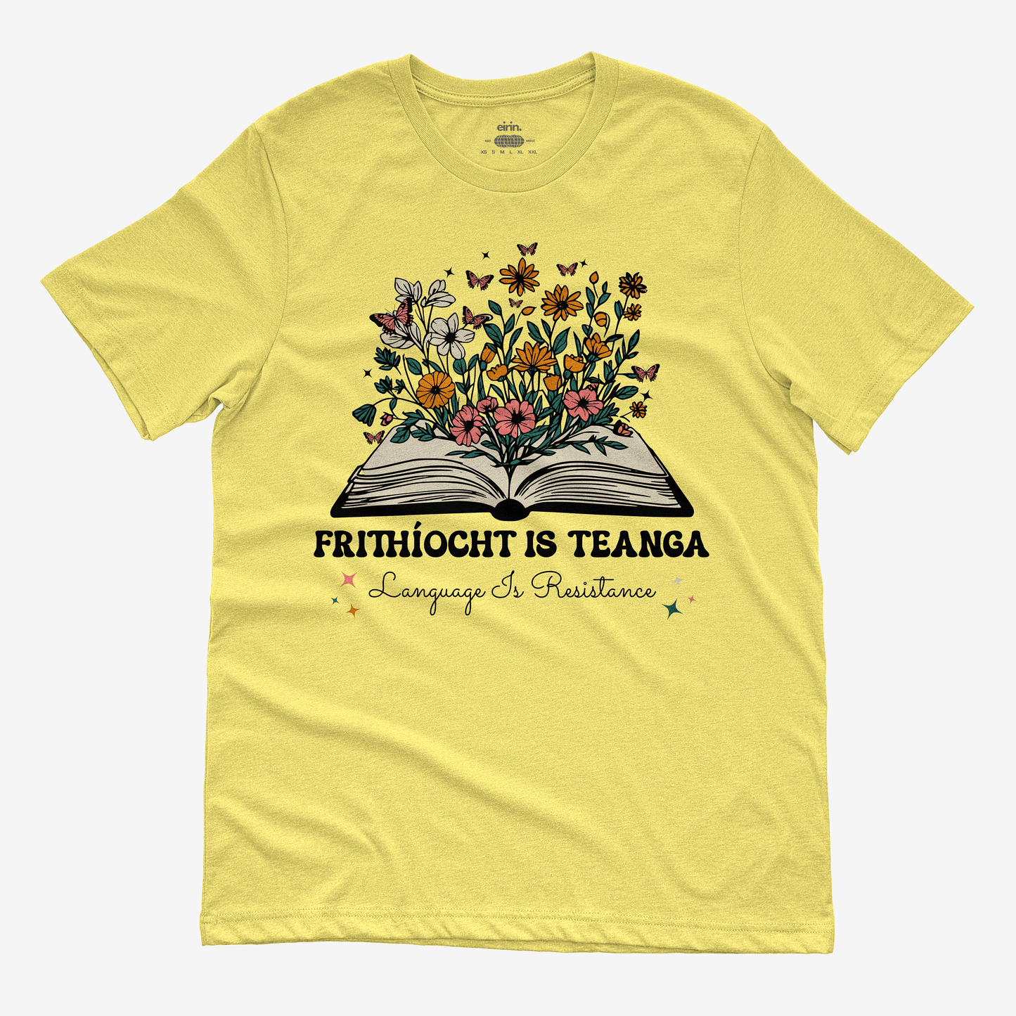 Eirin Apparel Women's T-Shirt Yellow Haze / S Women’s 'Language Is Resistance' Gaelic T-Shirt