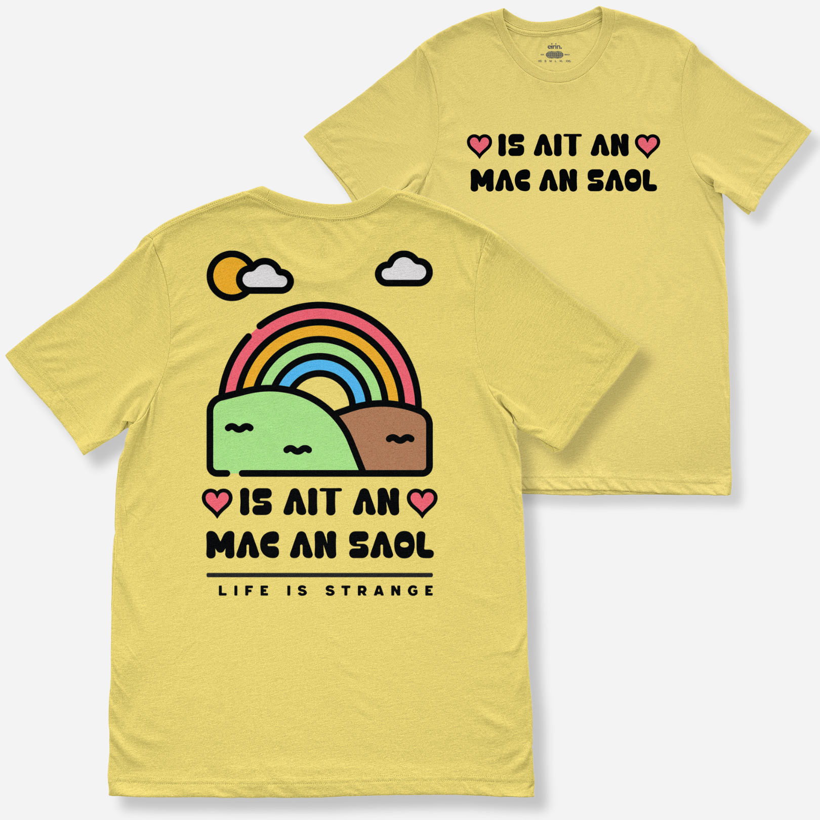 Eirin Apparel Women's T-Shirt Yellow Haze / S Women's 'Life Is Strange' Gaelic T-Shirt (Back Print)