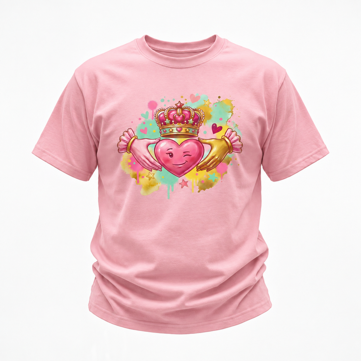Eirin Apparel Youth T-Shirt Light Pink / XS (5-6) Youth 'Irish Heart' Claddagh T-Shirt (5yrs - 14yrs)