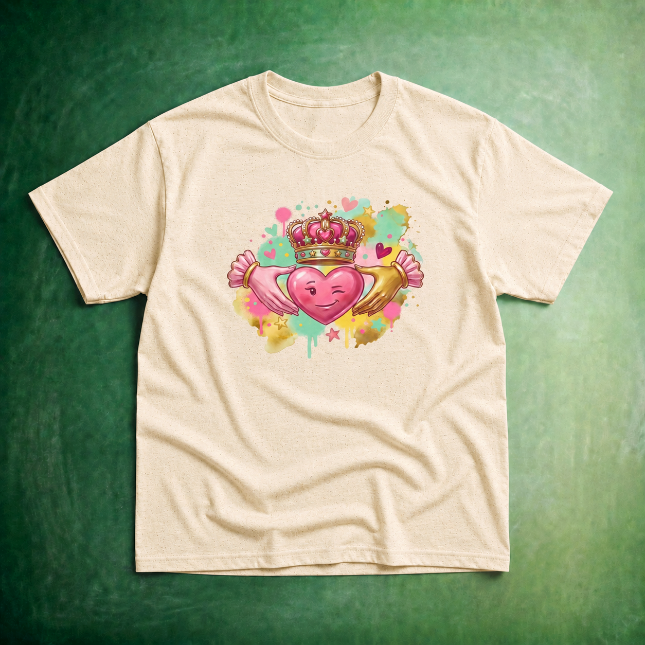 Eirin Apparel Youth T-Shirt Natural / XS (5-6) Youth 'Irish Heart' Claddagh T-Shirt