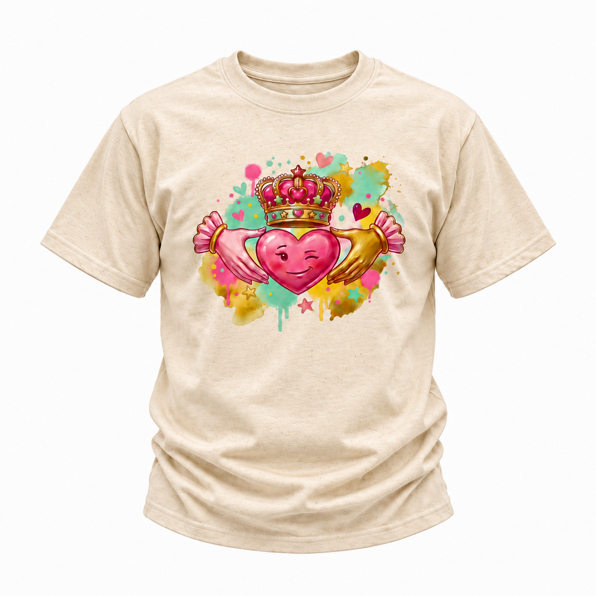 Eirin Apparel Youth T-Shirt Natural / XS (5-6) Youth 'Irish Heart' Claddagh T-Shirt (5yrs - 14yrs)