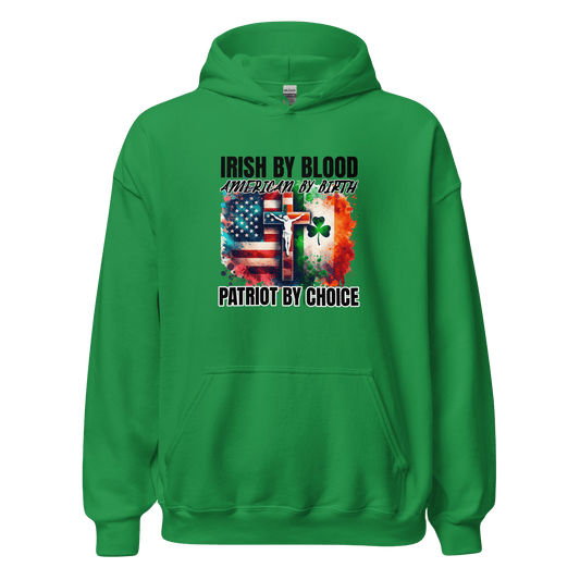 eirin. irish-streetwear Irish Green / S Men's Irish American Patriot Hoodie