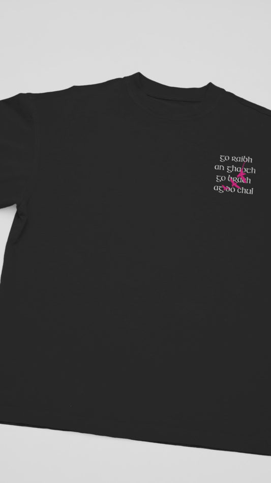 Men's 'May The Wind Always Be At Your Back' Gaeilge Print Black T-Shirt